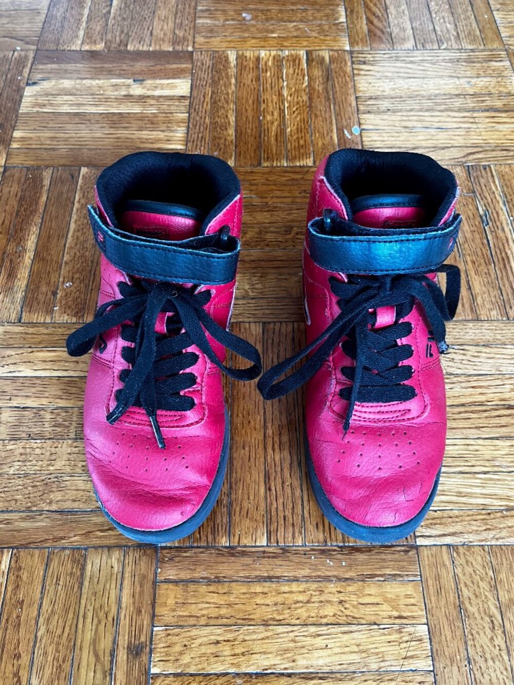 Fila Kids High Top Sneakers — Red & Black — Size US 1.5